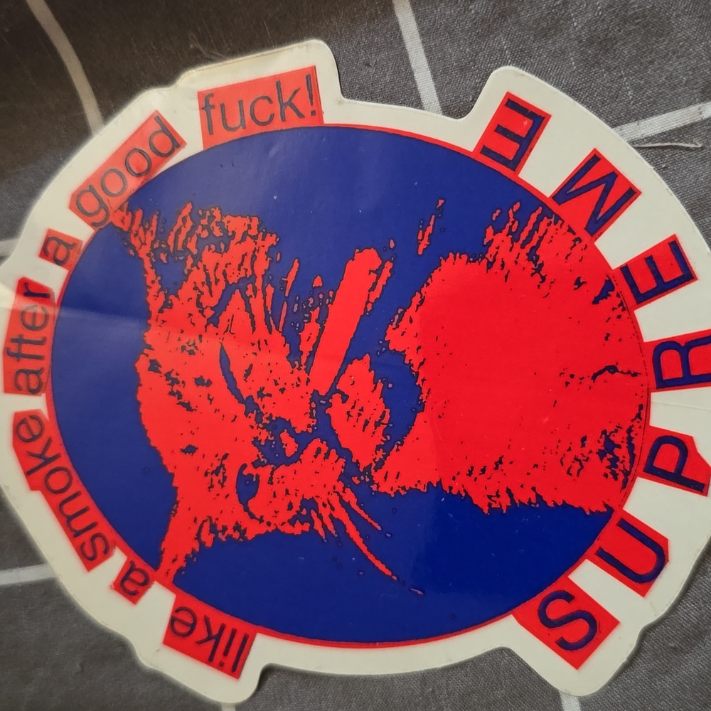 Supreme Bold Red and Blue Cat Sticker